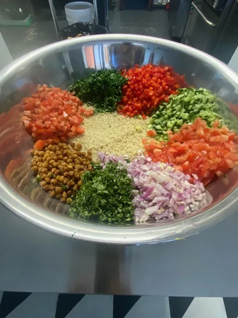 Fresh ingredients, prepped by hand